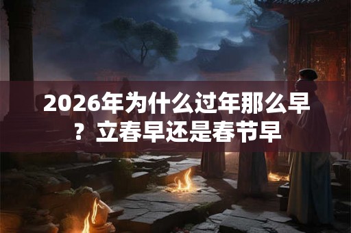 2026年为什么过年那么早？立春早还是春节早