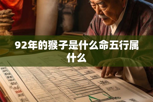 92年的猴子是什么命五行属什么