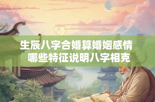 生辰八字合婚算婚姻感情  哪些特征说明八字相克
