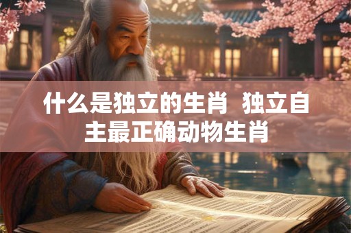 什么是独立的生肖  独立自主最正确动物生肖