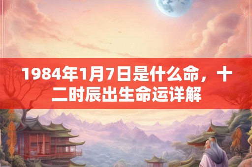 1984年1月7日是什么命，十二时辰出生命运详解