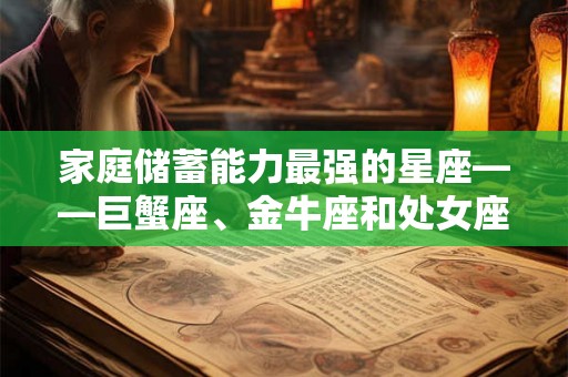 家庭储蓄能力最强的星座——巨蟹座、金牛座和处女座 家庭储蓄能力最强的星座——巨蟹座、金牛座和处女座