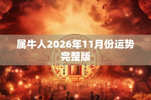 属牛人2026年11月份运势完整版 属牛人2026年11月份运势完整版
