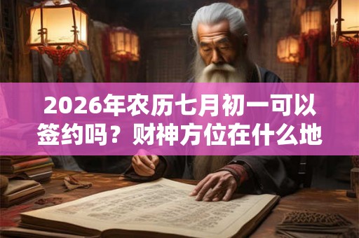 2026年农历七月初一可以签约吗？财神方位在什么地方？