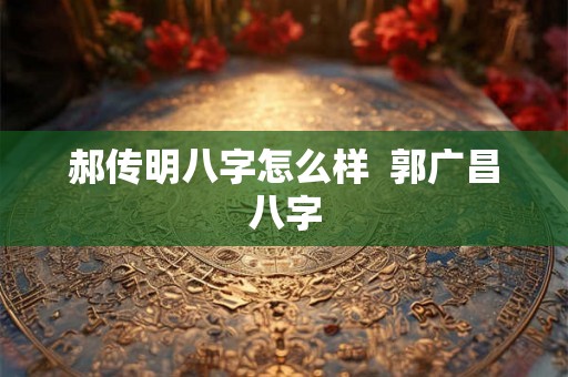 郝传明八字怎么样 郭广昌八字 郝传明八字怎么样 郭广昌八字