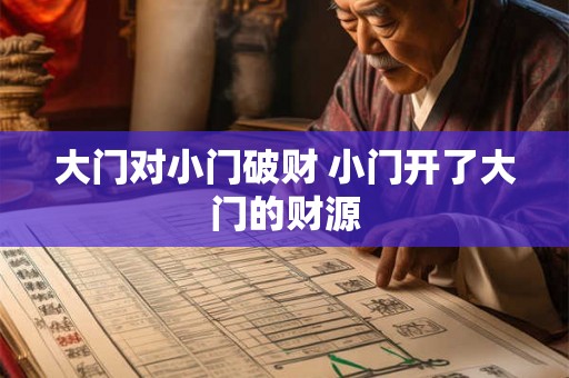 大门对小门破财 小门开了大门的财源
