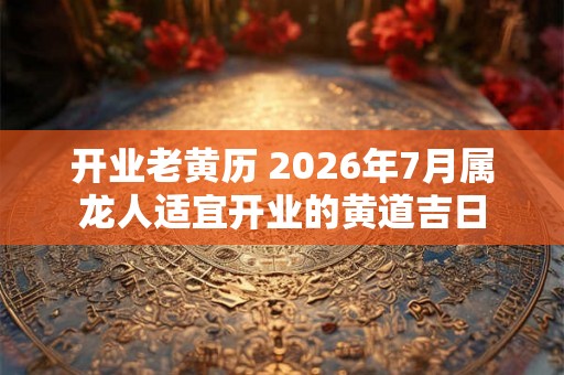 开业老黄历 2026年7月属龙人适宜开业的黄道吉日 开业老黄历 2026年7月属龙人适宜开业的黄道吉日