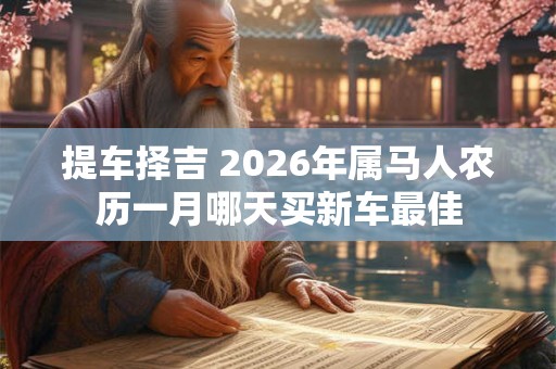 提车择吉 2026年属马人农历一月哪天买新车最佳