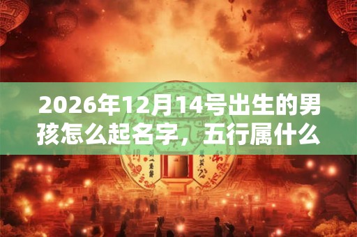 2026年12月14号出生的男孩怎么起名字，五行属什么