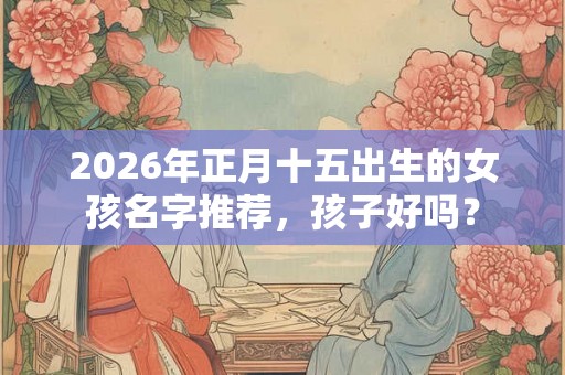 2026年正月十五出生的女孩名字推荐，孩子好吗？