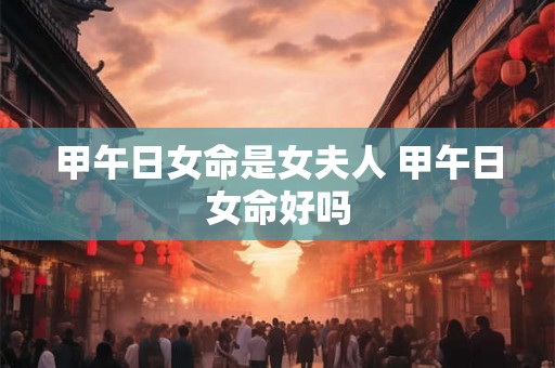 甲午日女命是女夫人 甲午日女命好吗