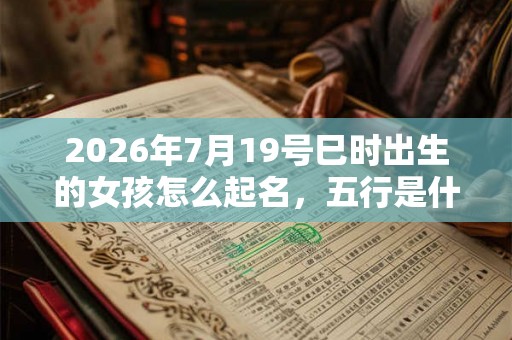 2026年7月19号巳时出生的女孩怎么起名，五行是什么？