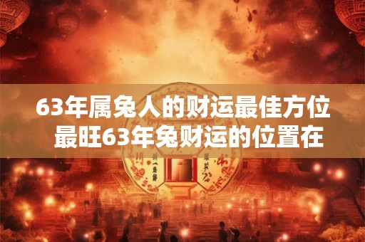 63年属兔人的财运最佳方位  最旺63年兔财运的位置在哪