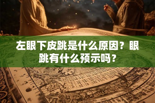 左眼下皮跳是什么原因？眼跳有什么预示吗？