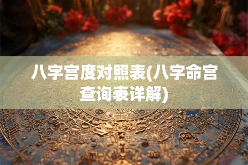 八字宫度对照表(八字命宫查询表详解)