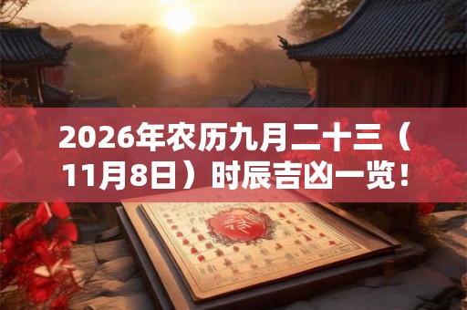 2026年农历九月二十三（11月8日）时辰吉凶一览！