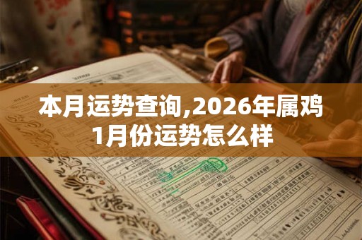 本月运势查询,2026年属鸡1月份运势怎么样
