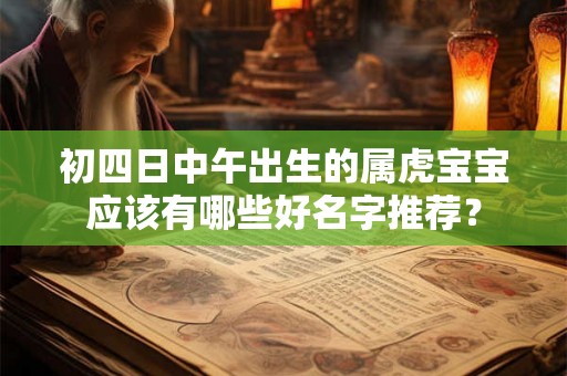 初四日中午出生的属虎宝宝应该有哪些好名字推荐？
