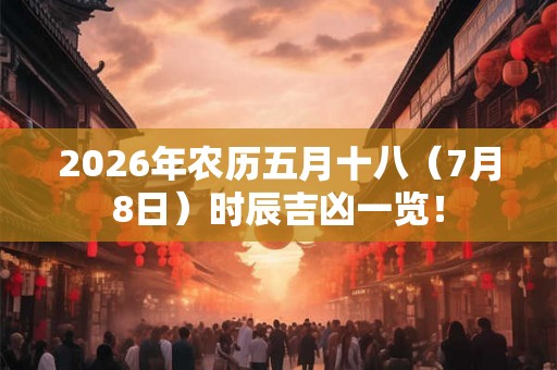 2026年农历五月十八（7月8日）时辰吉凶一览！