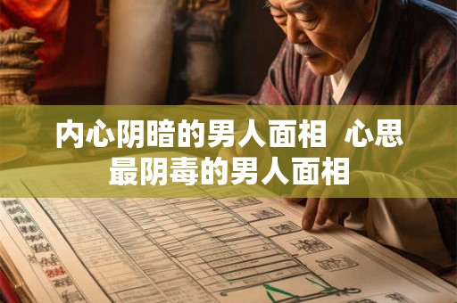 内心阴暗的男人面相  心思最阴毒的男人面相