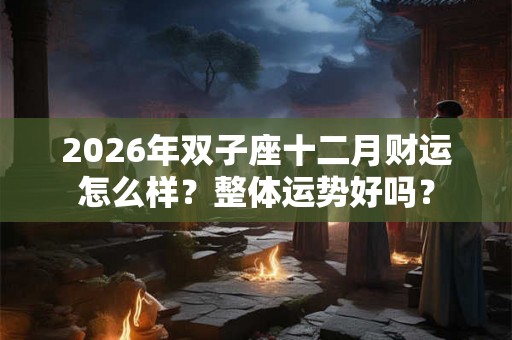 2026年双子座十二月财运怎么样?整体运势好吗? 2026年双子座十二月财运怎么样?整体运势好吗?