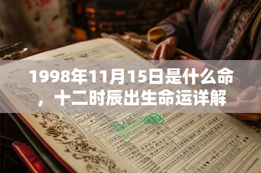 1998年11月15日是什么命，十二时辰出生命运详解