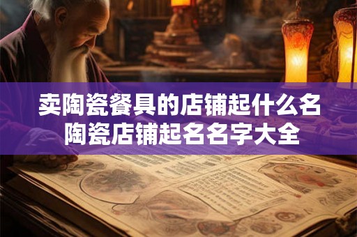 卖陶瓷餐具的店铺起什么名 陶瓷店铺起名名字大全 卖陶瓷餐具的店铺起什么名 陶瓷店铺起名名字大全