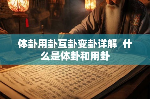 体卦用卦互卦变卦详解  什么是体卦和用卦