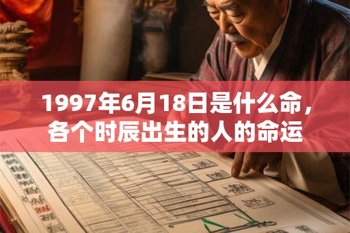 1997年6月18日是什么命，各个时辰出生的人的命运
