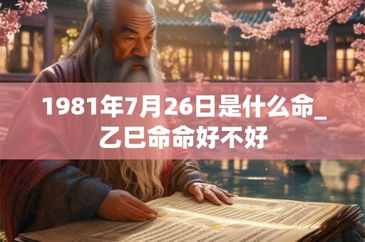 1981年7月26日是什么命_乙巳命命好不好
