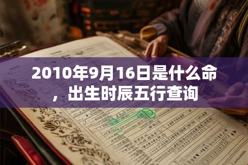 2010年9月16日是什么命，出生时辰五行查询