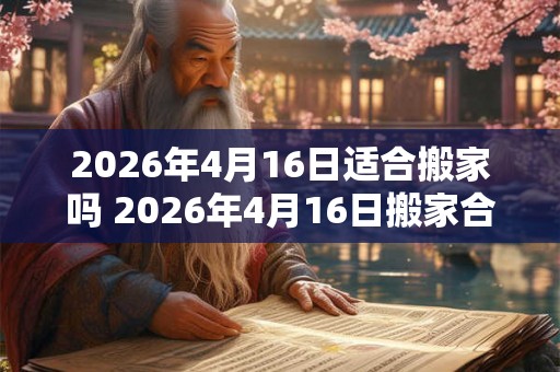 2026年4月16日适合搬家吗 2026年4月16日搬家合适吗