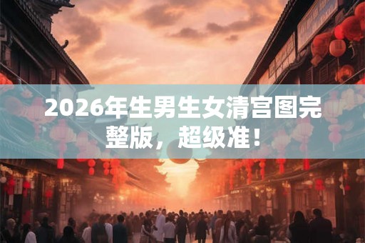 2026年生男生女清宫图完整版，超级准！