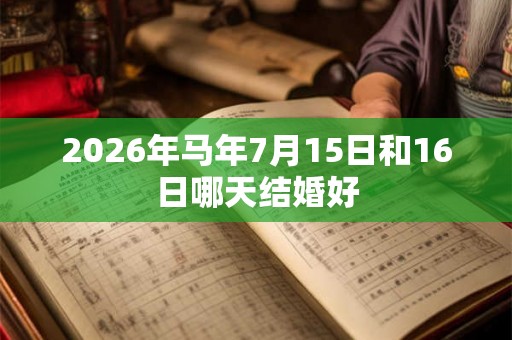 2026年马年7月15日和16日哪天结婚好