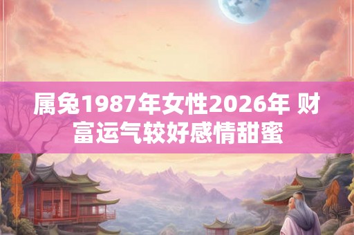 属兔1987年女性2026年 财富运气较好感情甜蜜