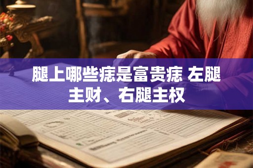 腿上哪些痣是富贵痣 左腿主财、右腿主权