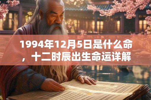 1994年12月5日是什么命，十二时辰出生命运详解
