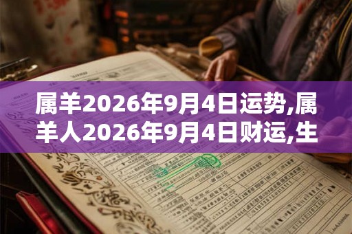 属羊2026年9月4日运势,属羊人2026年9月4日财运,生肖羊2026年9月4日运势