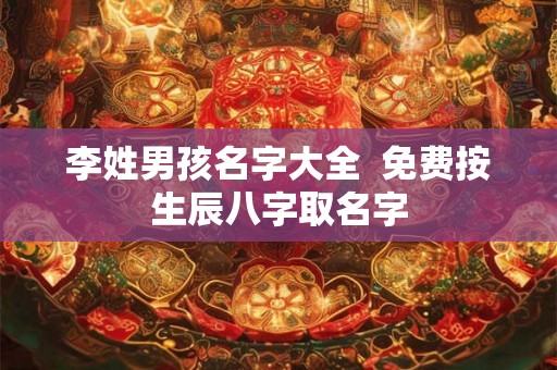 李姓男孩名字大全  免费按生辰八字取名字