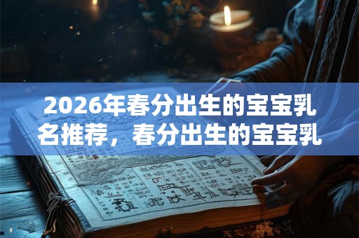 2026年春分出生的宝宝乳名推荐，春分出生的宝宝乳名怎么取？