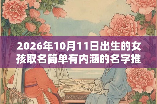 2026年10月11日出生的女孩取名简单有内涵的名字推荐 2026年10月11日出生的女孩取名简单有内涵的名字推荐