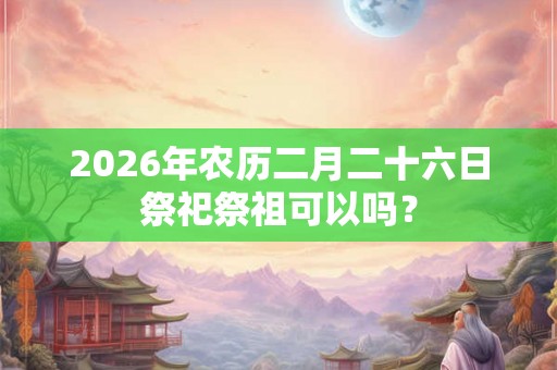 2026年农历二月二十六日祭祀祭祖可以吗？