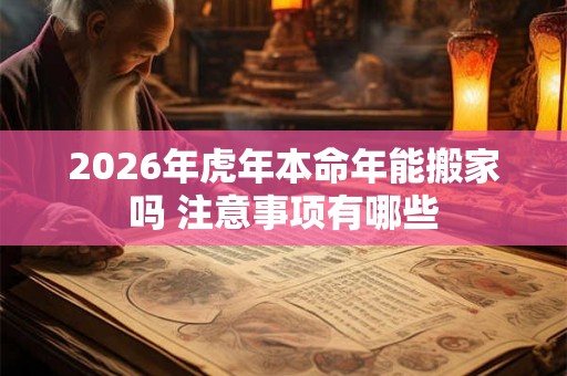 2026年虎年本命年能搬家吗 注意事项有哪些