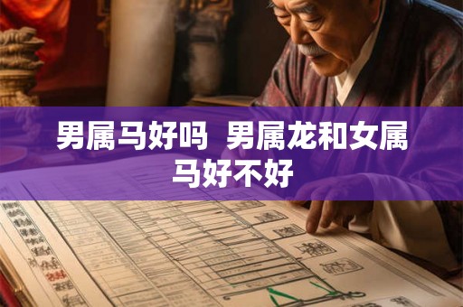 男属马好吗  男属龙和女属马好不好