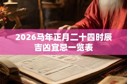 2026马年正月二十四时辰吉凶宜忌一览表
