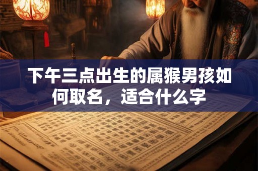 下午三点出生的属猴男孩如何取名，适合什么字