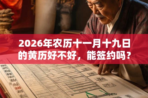 2026年农历十一月十九日的黄历好不好，能签约吗？