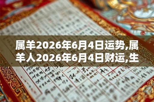 属羊2026年6月4日运势,属羊人2026年6月4日财运,生肖羊2026年6月4日运势
