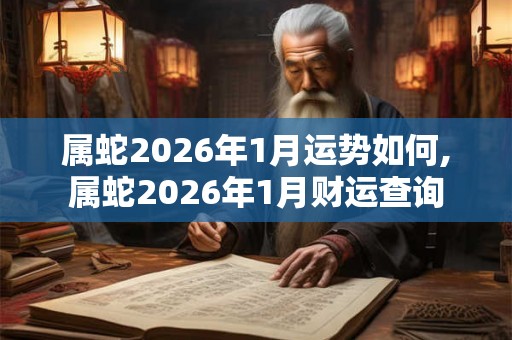 属蛇2026年1月运势如何,属蛇2026年1月财运查询