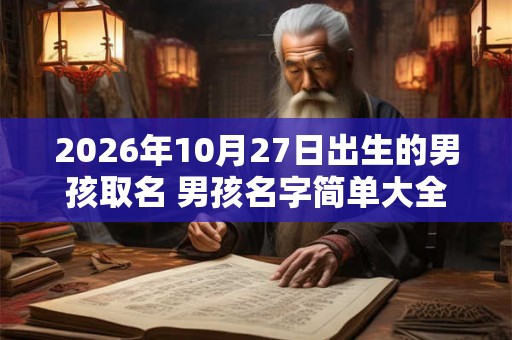 2026年10月27日出生的男孩取名 男孩名字简单大全